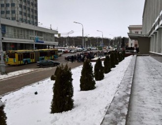 У цэнтры Гомеля праходзіць стыхійны мітынг індывідуальных прадпрымальнікаў