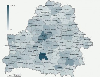 Каму на Беларусі жывецца добра: карта заробкаў па краіне ў 2016 годзе